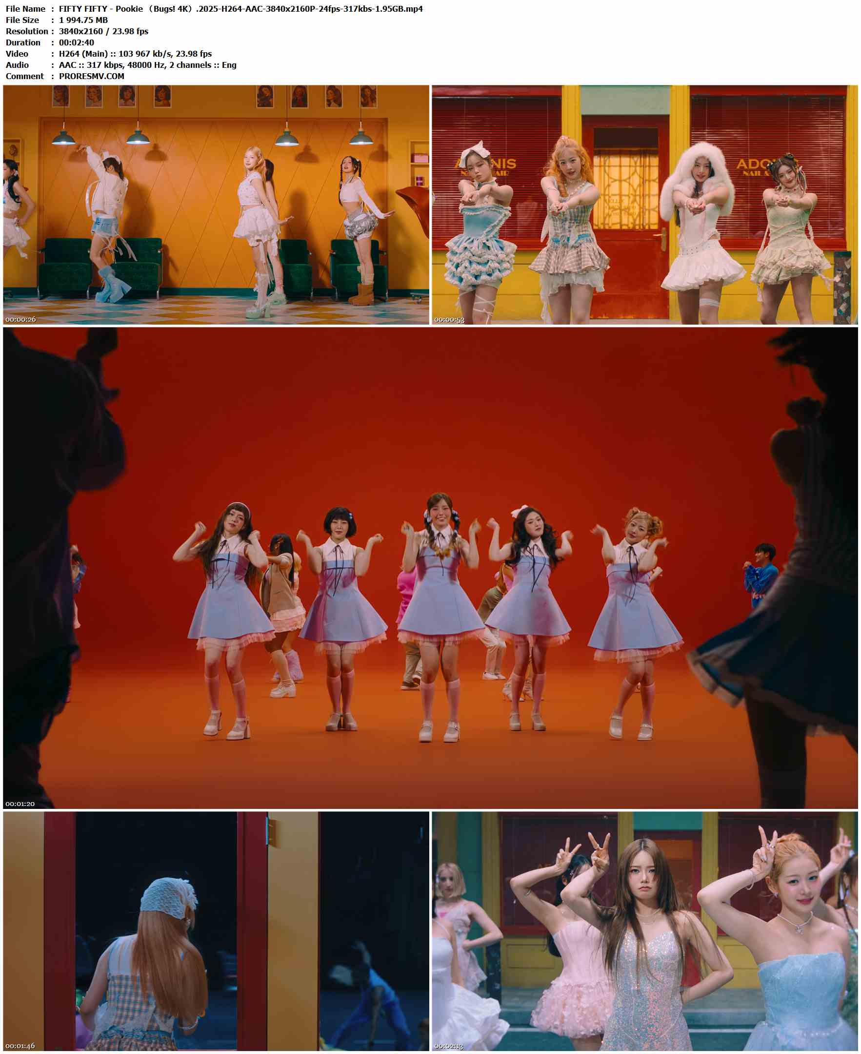 FIFTY FIFTY - Pookie （Bugs! 4K）.2025-H264-AAC-3840x2160P-24fps-317kbs-1.95GB官方MV_高清MV